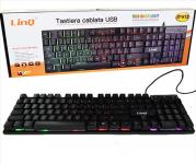 TASTIERA A MEMBRANA GAMING RGB 104 TASTI RETROILLUMINATA 5 COLORI USB WIN MAC LINUX