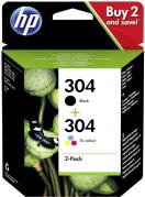 KIT MULTIPACK ORIGINALE 3JB05AE HP 304 NERO COLORE 2620 2622 2630 3720 5010 5030 3760