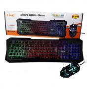 KIT TASTIERA E MOUSE GAMING RETROILLUMINATA RGB LED CAVO USB