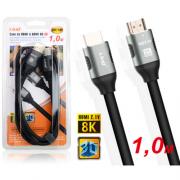 CAVO HDMI 2.1 8K 1 MT PS5 XBOX SERIES X PC 48GBPS TV MONITOR 3D 8K1M