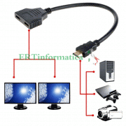 HDMI SPLITTER SDOPPIATORE HDMI PER COLLEGARE 2 DUE MONITOR 1 MASCHIO 2 FEMMINE