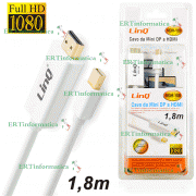 CAVO ADATTATORE CONVERTITORE MINI DISPLAY PORT DP A HDMI MASCHIO 1.8 MT METRI TV MAC PC